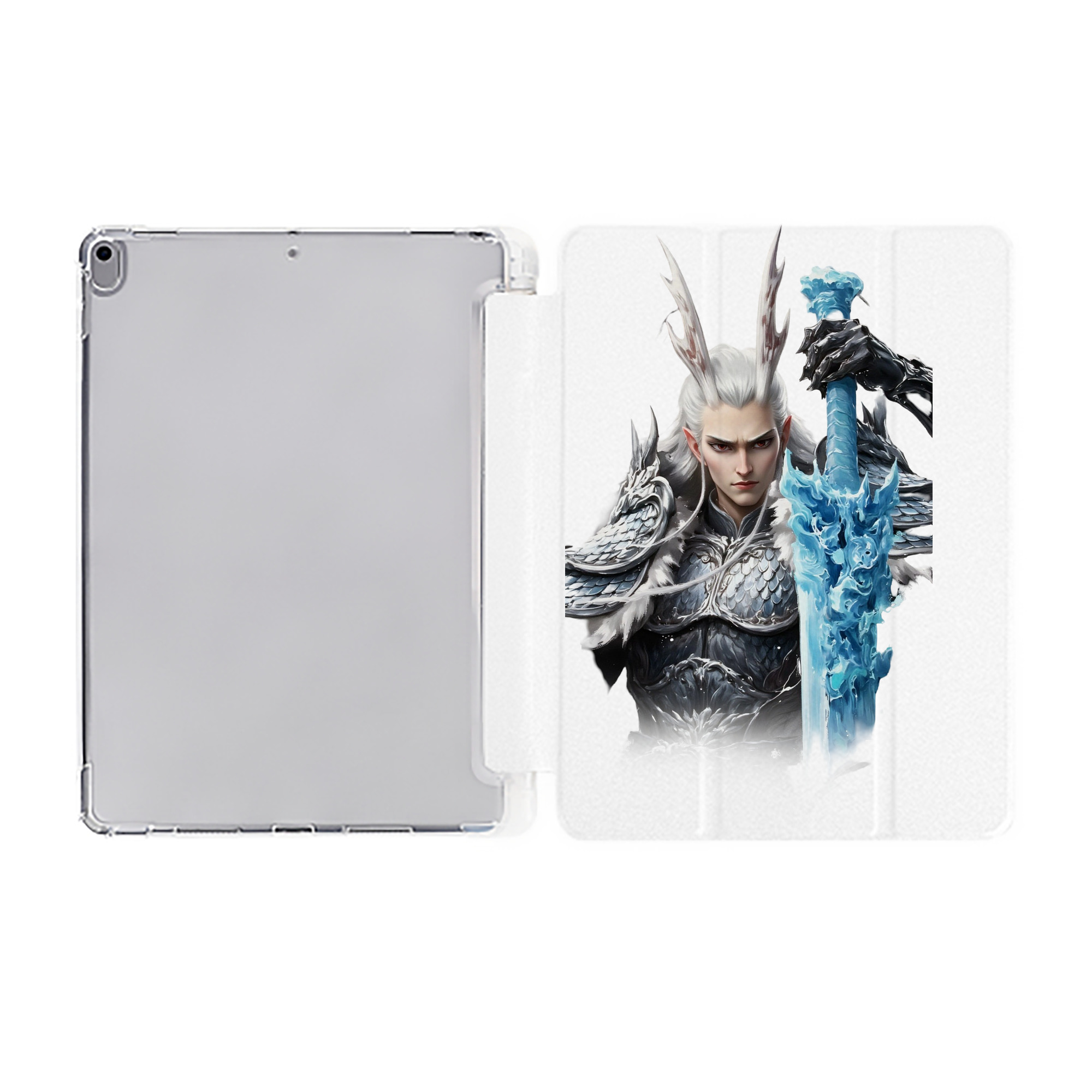 （画像用） Ne Zha 2 ナタ 魔童の大暴れ IPad ケース ペン収納付き 三つ折りスタンド PUレザー×シリコン 対応機種9.5/10.5/10.9インチ